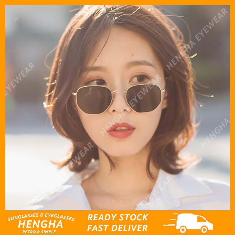 Kính mát gọng kim loại nhỏ phong cách retro Hàn Quốc