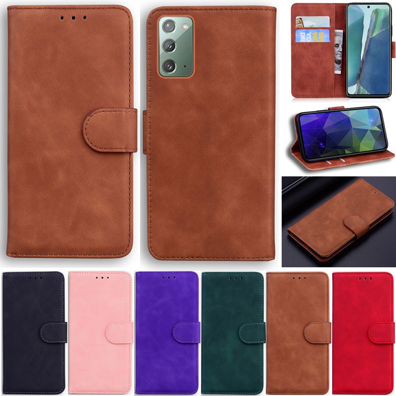 Ốp Điện Thoại Da PU Mềm Dạng Ví Nắp Lật Sang Trọng Cho Samsung Galaxy Note 20 Ultra A51 A71 A32 5g S21 Fe A21S A11