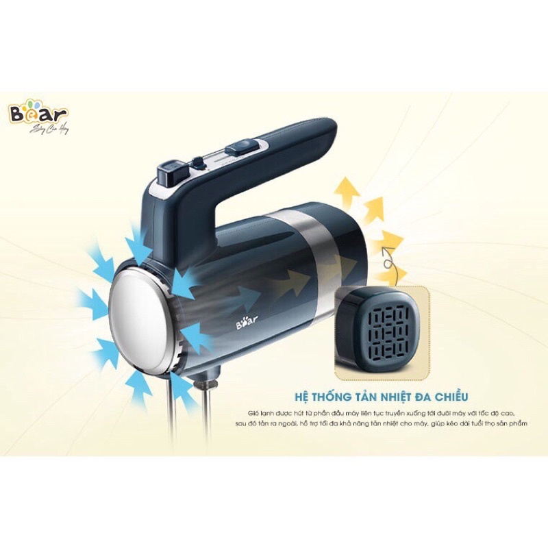 Máy đánh trứng, nhào bột, nhồi bột Bear cao cấp 10 tốc độ