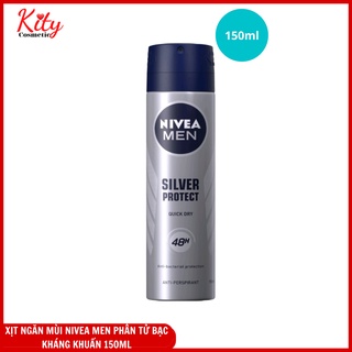 Xịt ngăn mùi NIVEA MEN Silver Protect phân tử bạc kháng khuẩn