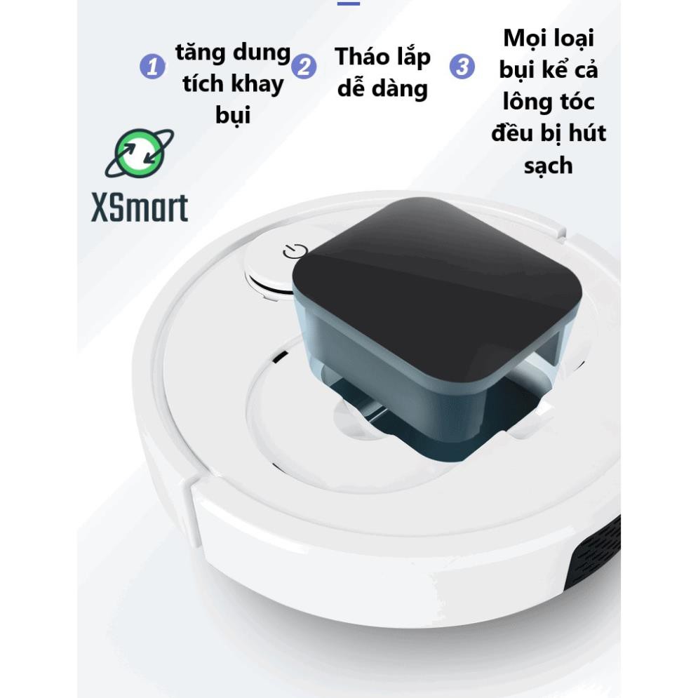 Robot Hút Bụi Lau Nhà Thông Minh ES350 PRO Cao Cấp 3 Trong 1, Cảm Biến Chạm, Chống Va Chạm Thông Minh Có Led