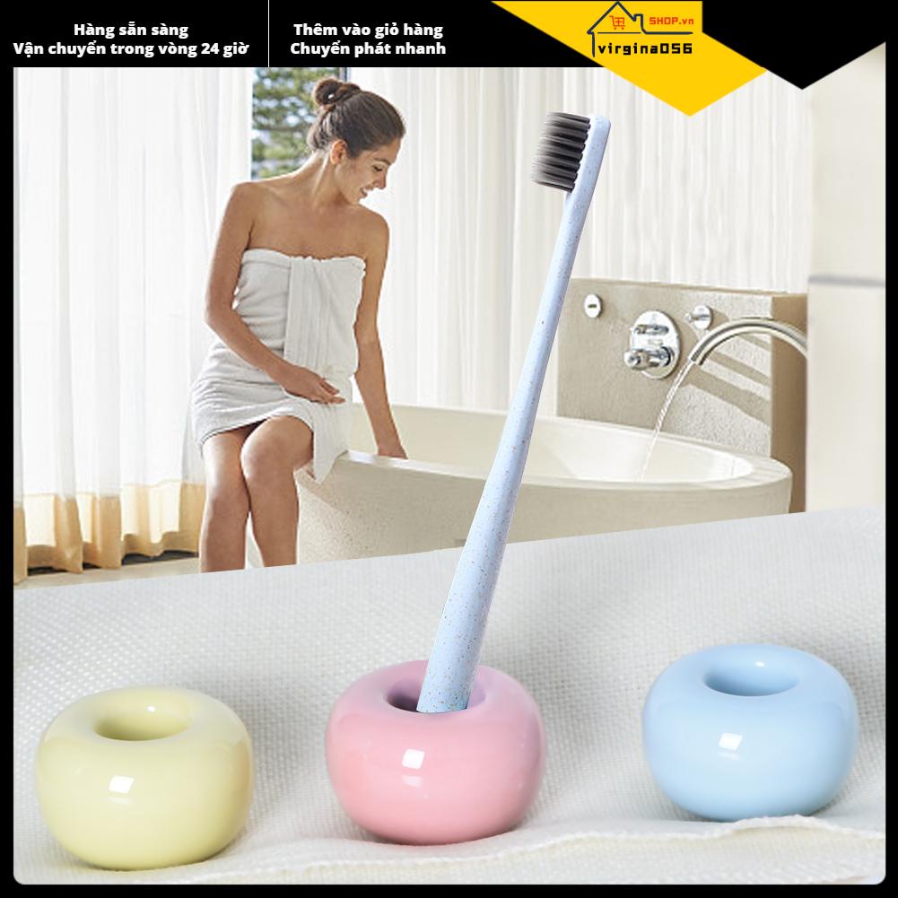 Virgina056 Virgina056 Giá đựng bàn chải đánh răng bằng gốm bánh donut Màu kẹo mới lạ Đế đa chức năng dễ thương