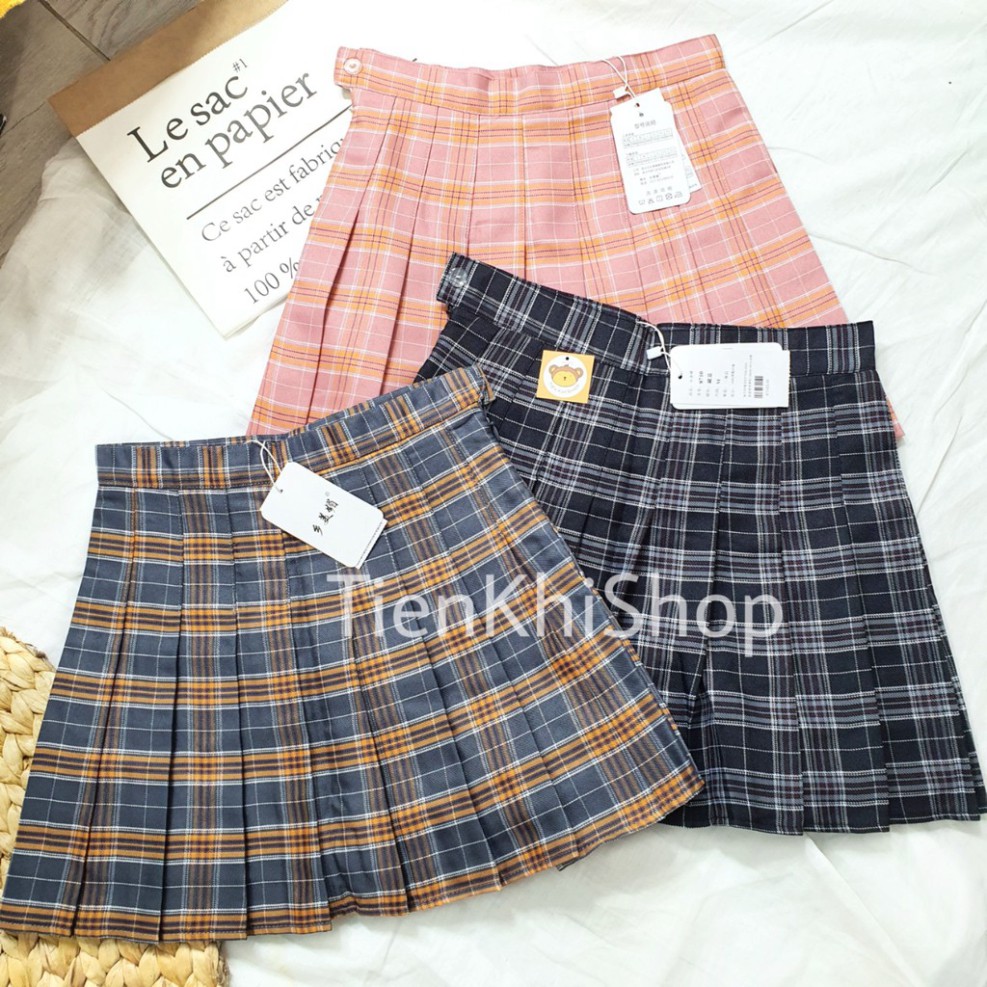 Váy ngắn tennis xếp ly màu trơn học sinh bạn nữ dễ thương TENNISCC