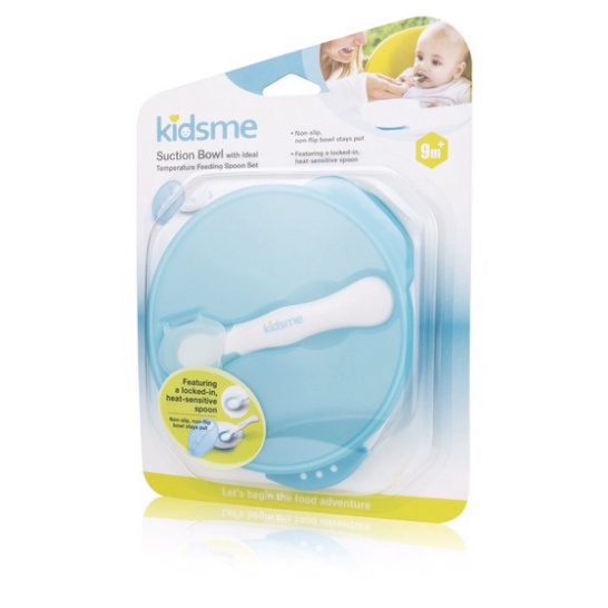 Bộ tô chống trượt Kidsme (kèm muỗng báo nhiệt) - Tô có thể cố định trong suốt bữa ăn