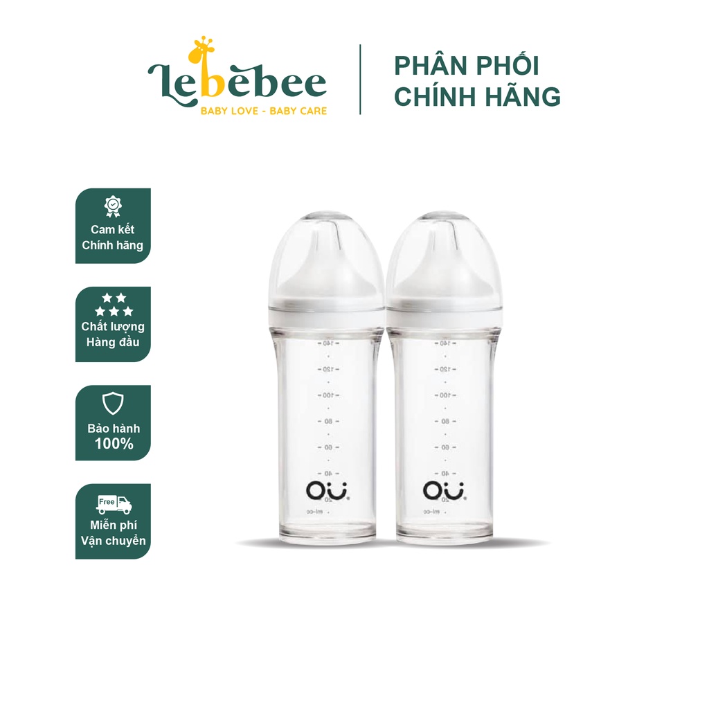 Bình sữa cao cấp OU WISH Hàn Quốc 140ML ( kèm núm số 1 cho bé 0m+)