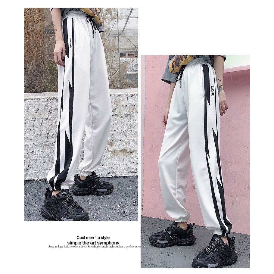 Quần cạp cao kiểu dáng thể thao giản dị phong cách Harajuku cho nữ | BigBuy360 - bigbuy360.vn