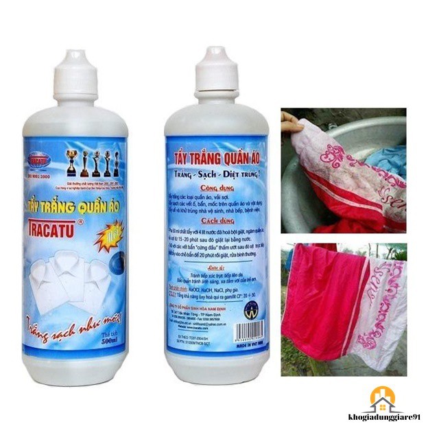 TẨY MỐC, TẨY TRẮNG QUẦN ÁO TRACATU 500ML