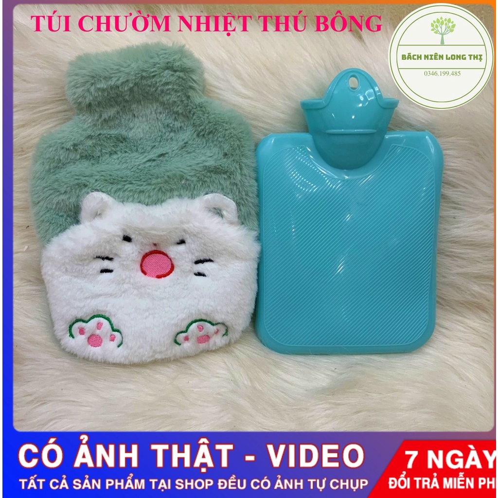 (Hình thú bông đáng yêu) Túi chườm nóng lạnh đa năng mẫu thú bông xinh xắn, ruột nước loại siêu dày chống rách bục