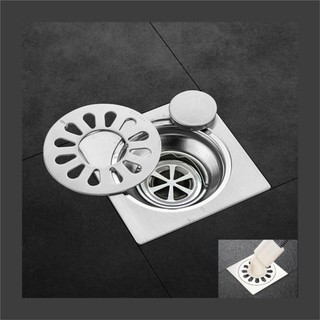 PHỄU THOÁT SÀN INOX201 CHỐNG MÙI MÁY GIẶT CHUYÊN DỤNG 118x118mm NX124double