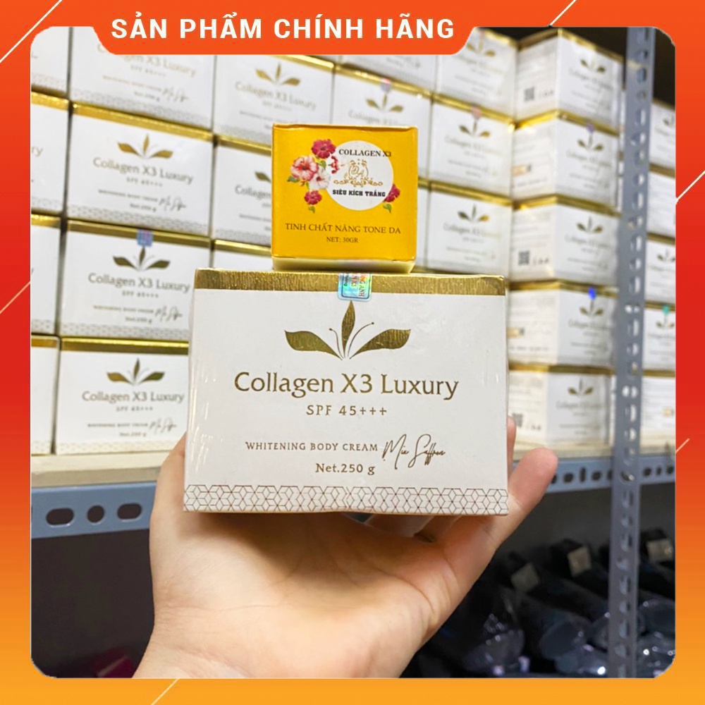 [Chính hãng] Combo Kem Body Collagen X3 Luxury + Kem Face + Kích trắng da Mỹ phẩm Đông Anh Colagen X3