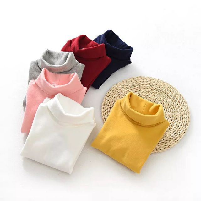 ÁO COTTON LEN CAO CỔ 10 PHÂN (8-22kg) CHO BÉ TRAI BÉ GÁI