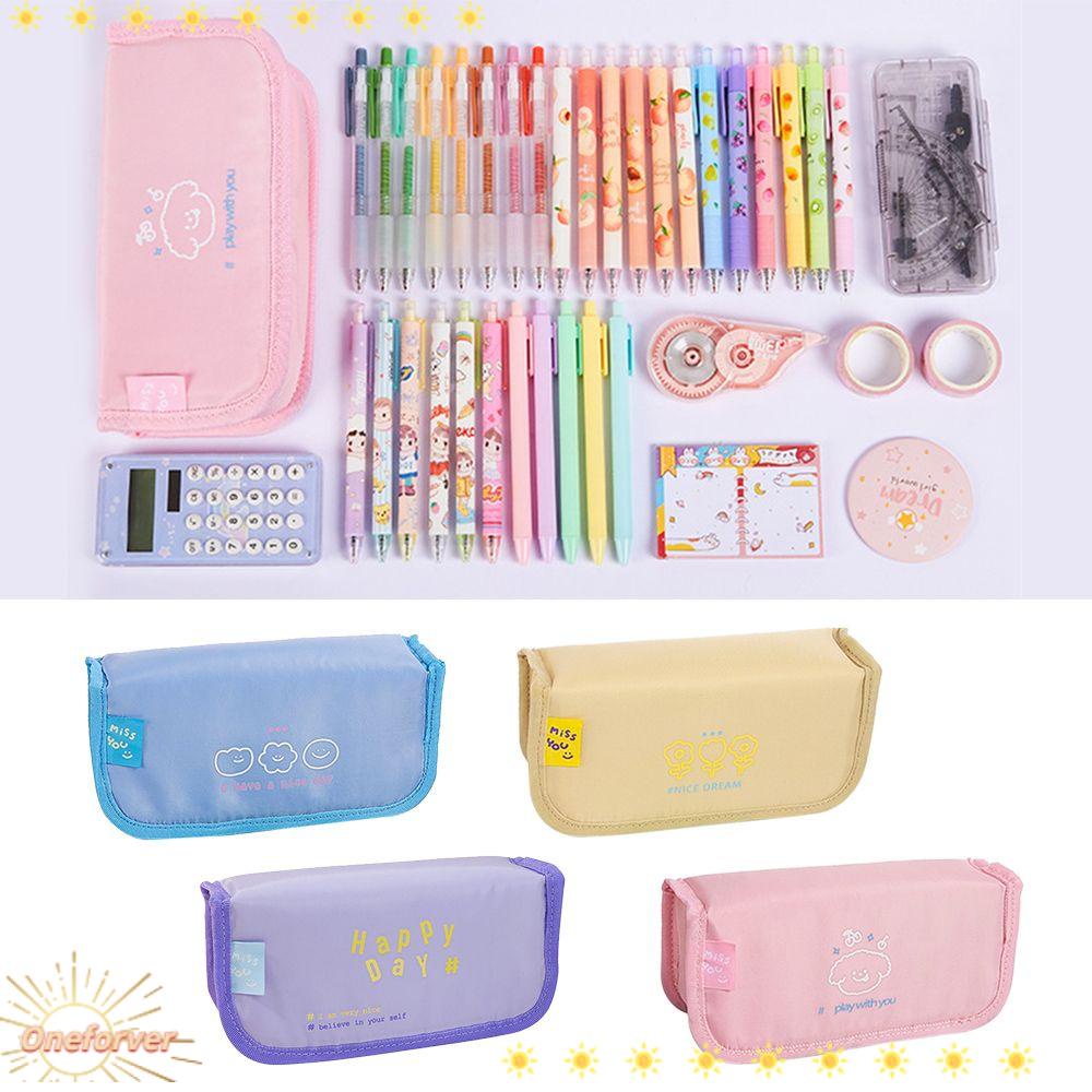 Túi Đựng Bút Bằng Vải Bạt Di Động In Hình Dễ Thương