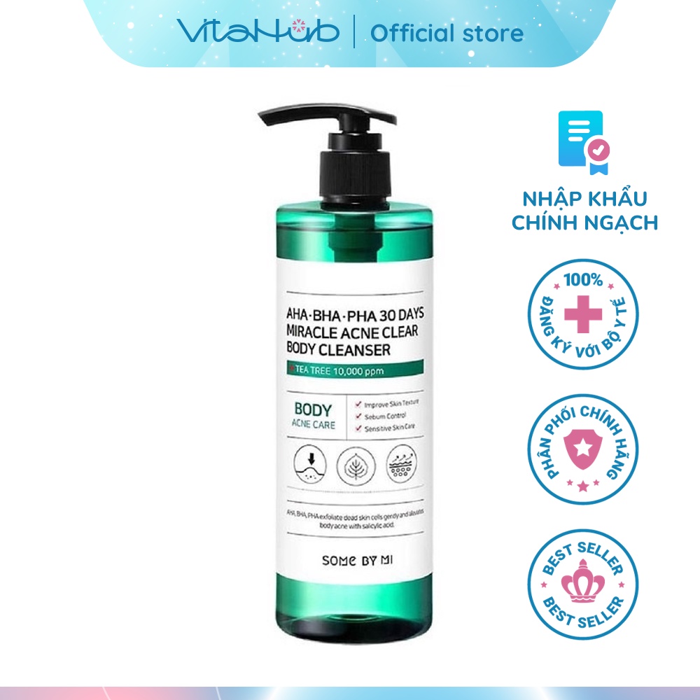 Sữa Tắm Làm Giảm Mụn SOME BY MI AHA-BHA-PHA 30 Days Miracle Acne Clear Body Cleanser 400g