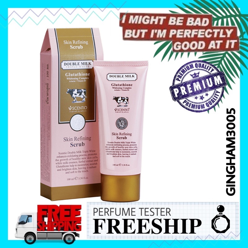 ✦GH✦ Tẩy Tế Bào Chết Da Mặt Và Toàn Thân Scentio Dưỡng Trắng Da Double Milk Thái Lan 100ml
