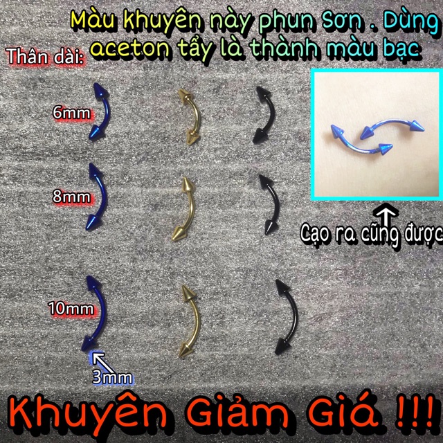 Khuyên lông mày , khuyên đeo được ngón tay , khuyên tai sụn đặc biệt ( roock , daith )