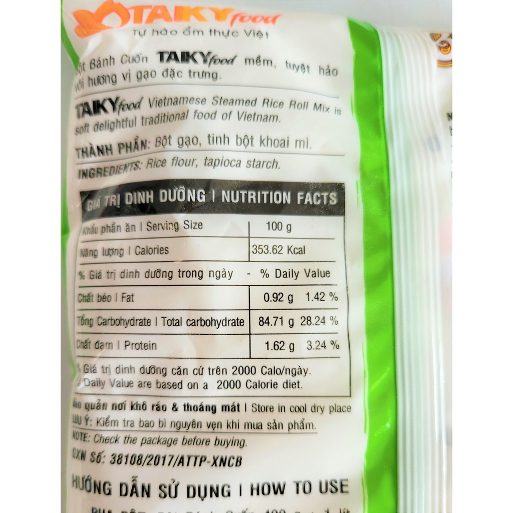 [Túi 400g] BỘT BÁNH CUỐN [VN] TÀI KÝ Vietnamese Steamed Rice Roll mix (halal)