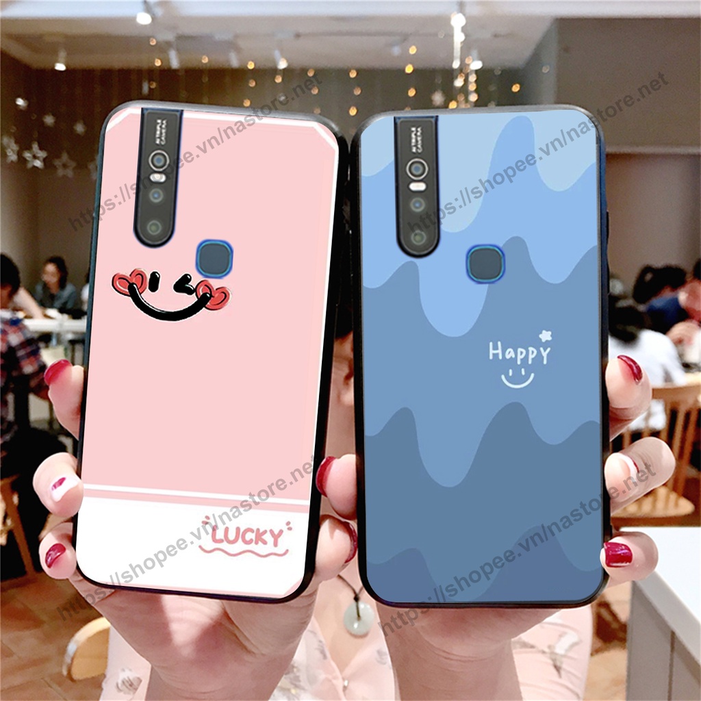 Ốp lưng Vivo V15 / V15 Pro mặt cười, họa tiết caro đơn giản đẹp cute