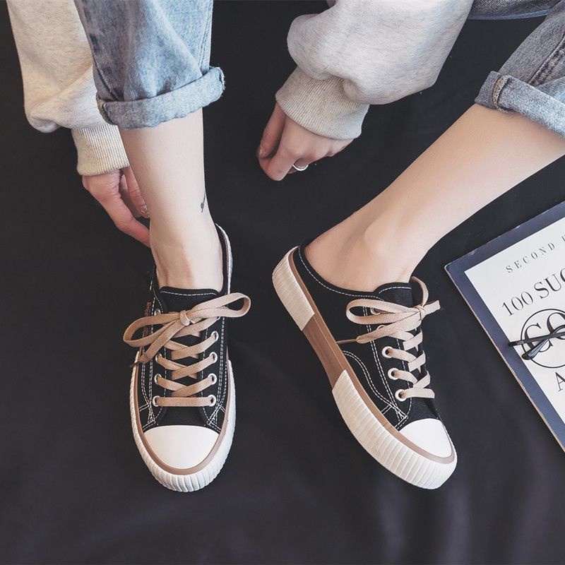 Giày lười canvas chống trượt thời trang mùa hè kiểu Hàn Quốc cho nữ 2021