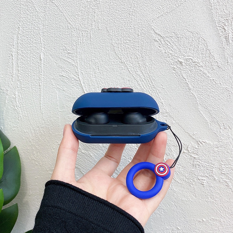 Vỏ Bảo Vệ Hộp Sạc Tai Nghe Sony WF-C500 Bằng Silicon Mềm Hình Hoạt Hình Kèm Dây Đeo