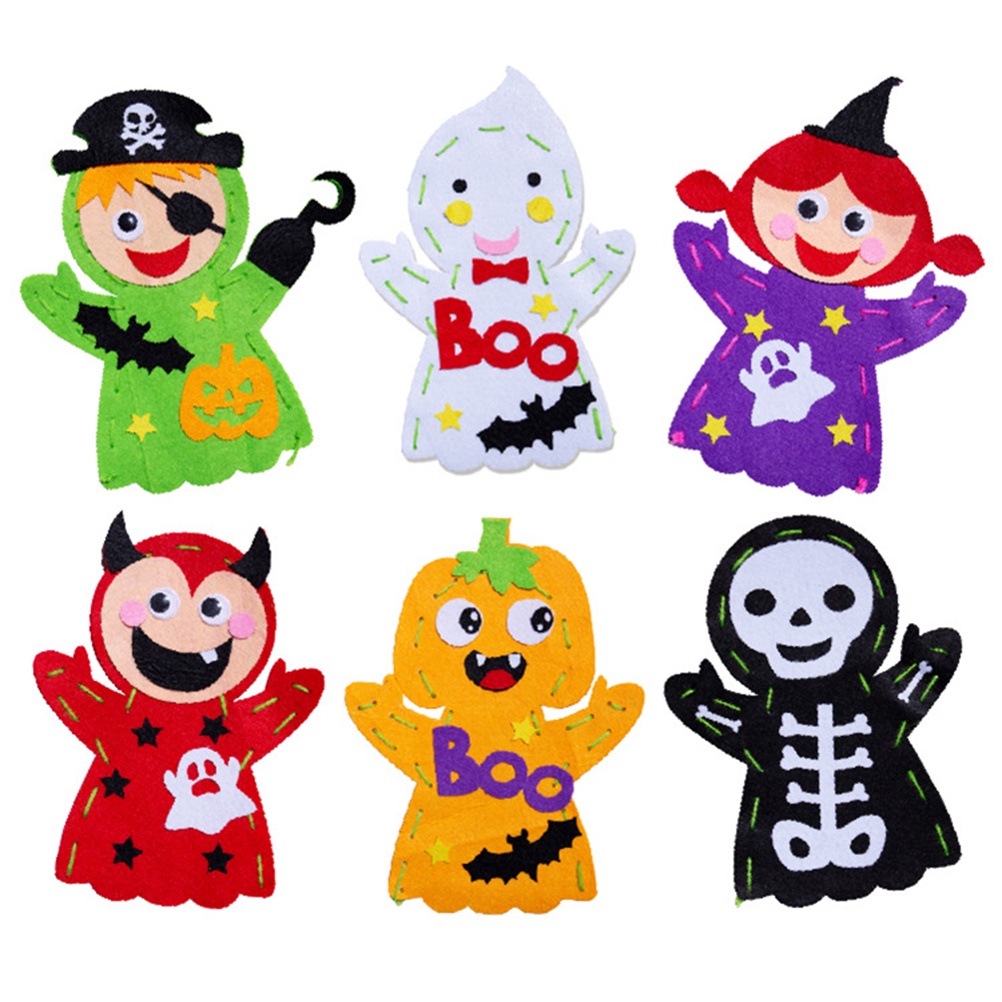 Set 6 Con Rối Vải Không Dệt Làm Thủ Công Cho Halloween