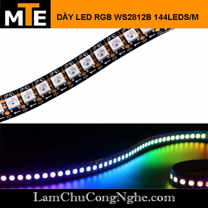 Dây led đổi màu RGB WS2812B 5V 144 Led 1 mét