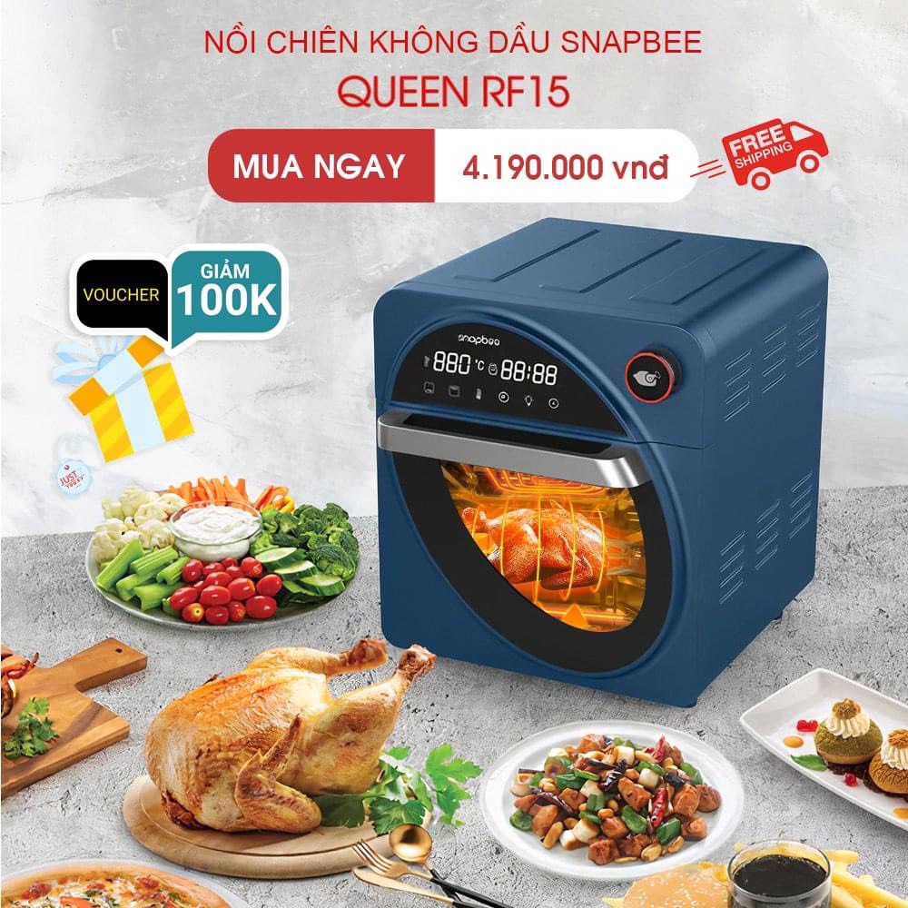 Nồi chiên không dầu Snapbee Queen RF15  - Dung tích 15L,  màn hình hiển thị Oled, công nghệ Mỹ