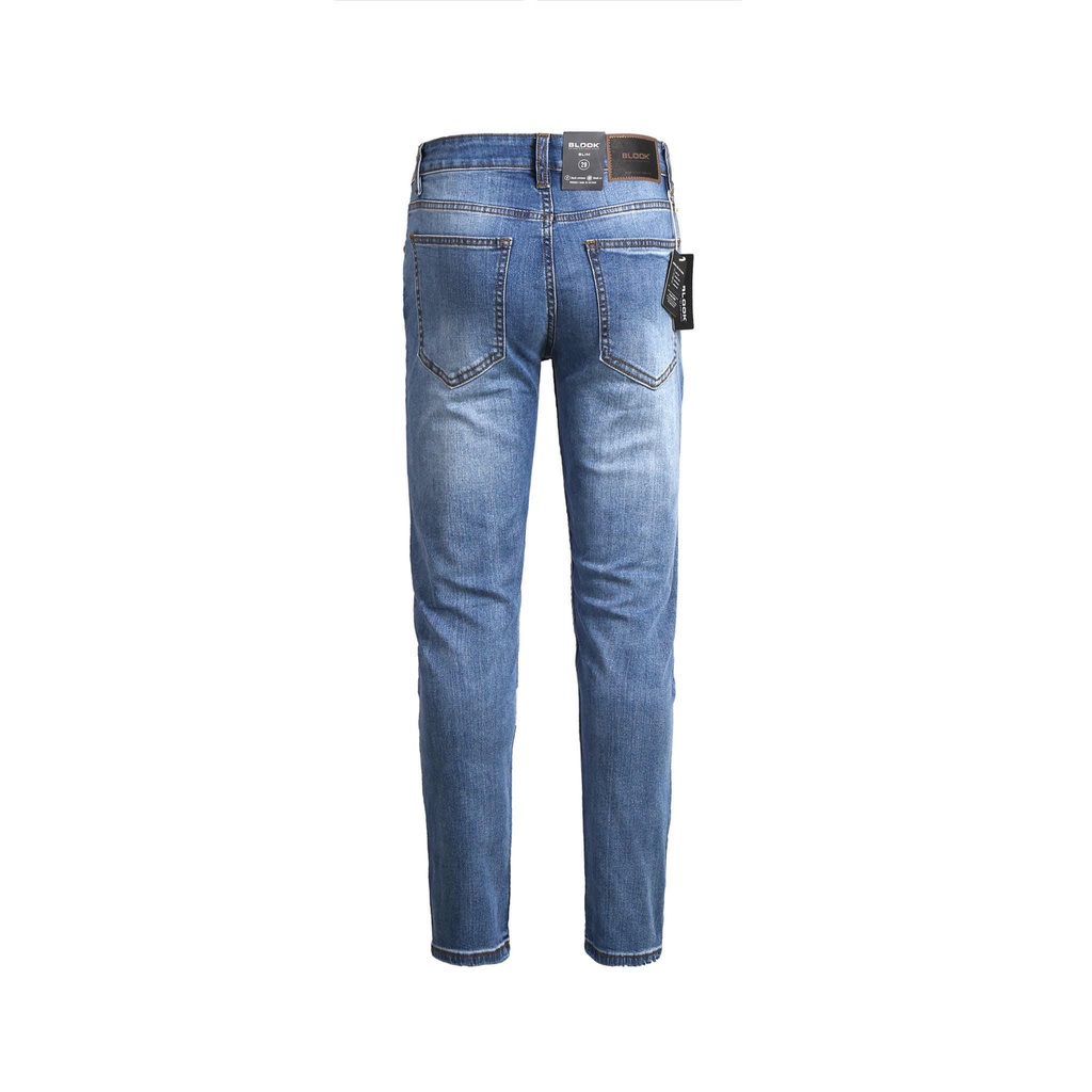 Quần Jeans BLOOK form slimfit ống đứng , không rách co giãn mã 80602