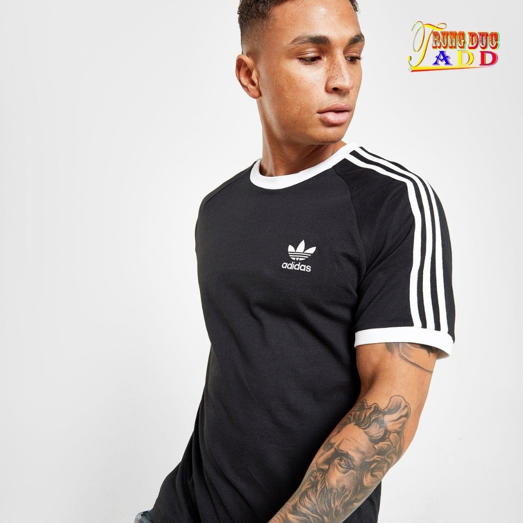 Áo thun adidas đen ba lá nam nữ chất cotton co giãn 4 chiều cực mát full tag code - trungducadidas