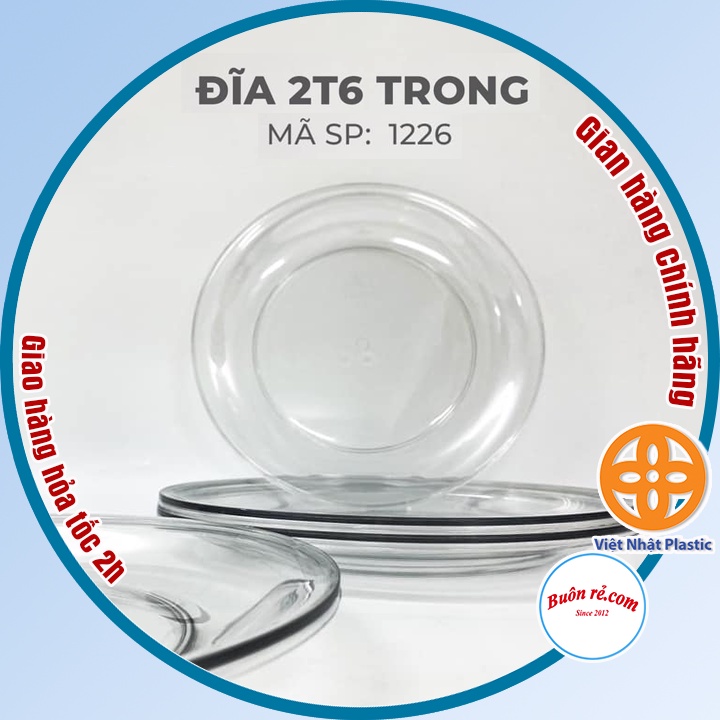 Đĩa nhựa trong suốt cao cấp Việt Nhật (MS:1226) - Đĩa nhựa trong thiết kế sang trọng chất liệu nhựa ABS Br01450