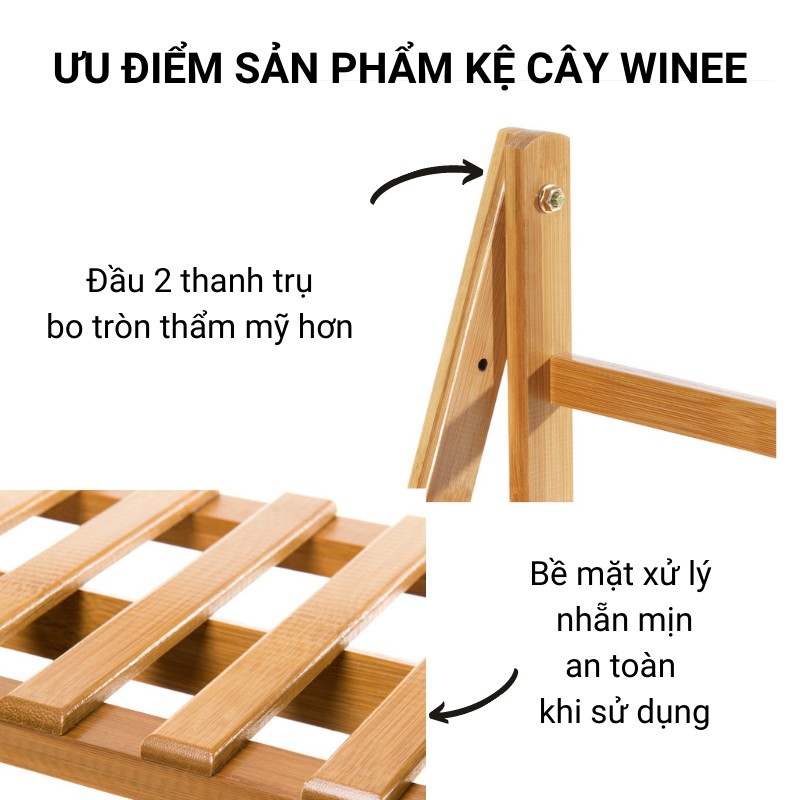 Kệ cây cảnh trong nhà kệ sen đá để ban công gỗ tre thân thiện môi trường kèm hướng dẫn lắp ráp