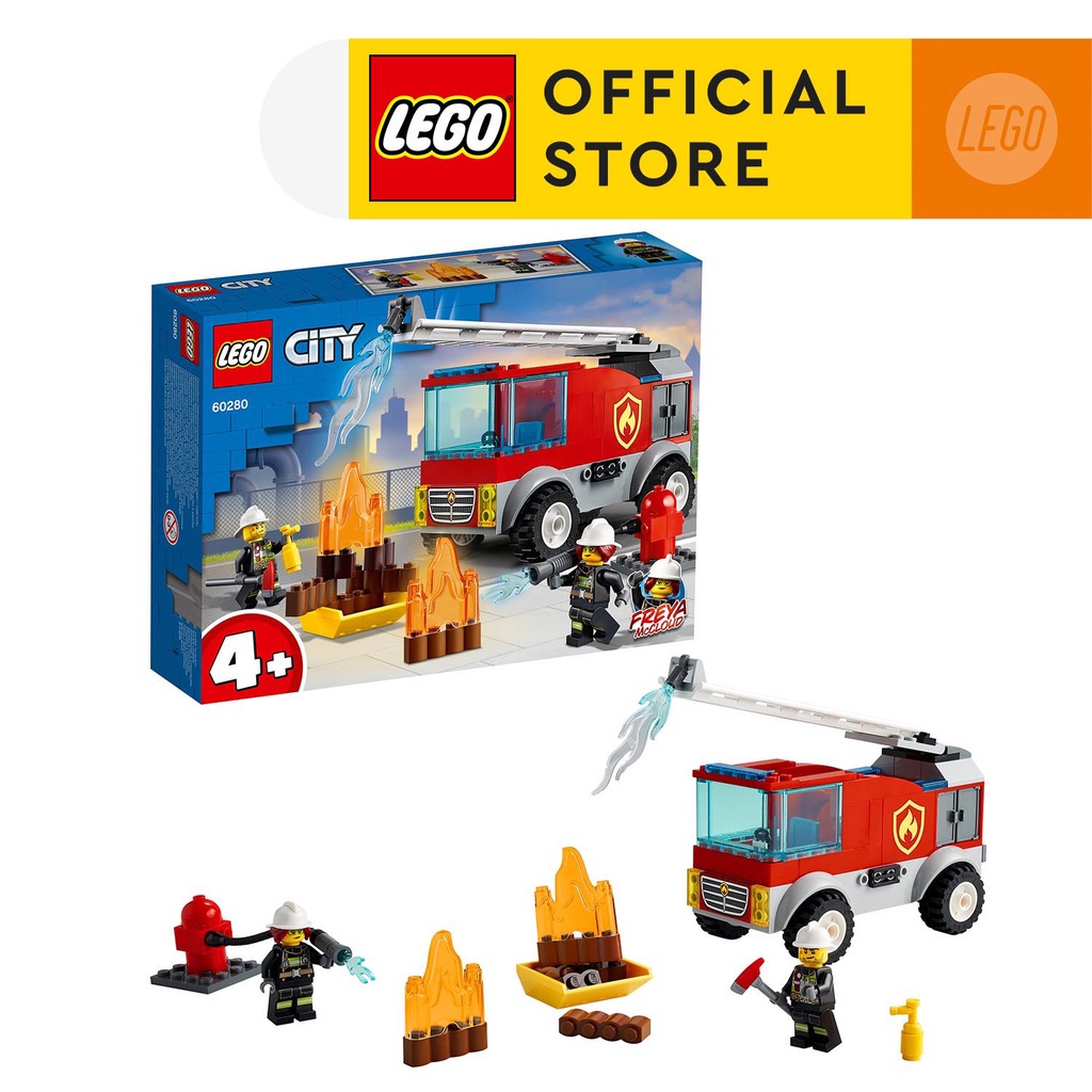 LEGO CITY 60280 Xe Thang Chữa Cháy ( 88 Chi tiết) Bộ gạch đồ chơi lắp ráp giao thông cho trẻ em