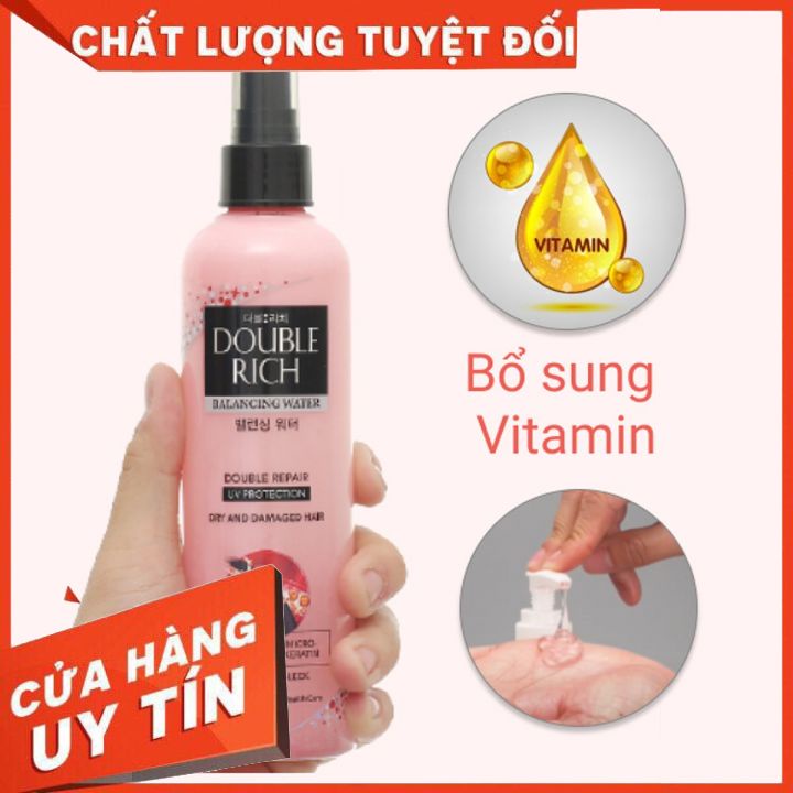 nước -Xịt Dưỡng Tóc Mềm Mượt Double Rich Balancing Water 250ml. dưỡng mềm mượt -phục hồi tóc hư tổn - chống khô sơ trẻ n