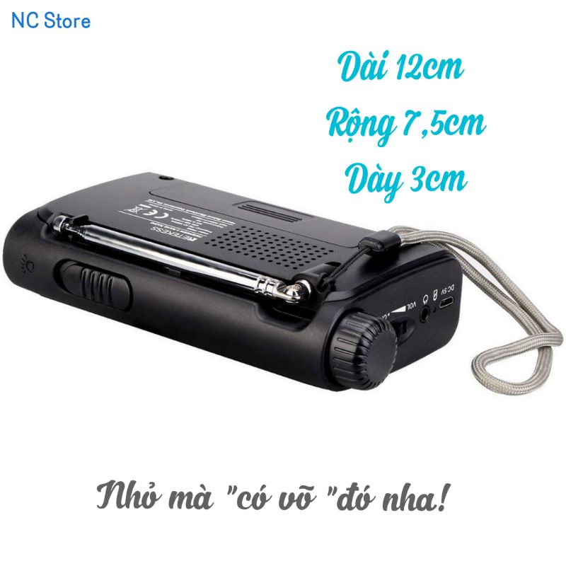 Đài chính hãng Retekess Tr605 có đèn pin, Radio FM AM, nhỏ gọn, bắt sóng cực tốt,