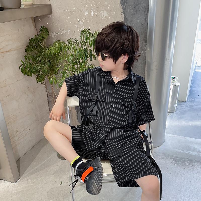 Set Áo Sơ Mi Tay Ngắn Và Quần Short Thời Trang Mùa Hè Cho Bé Trai