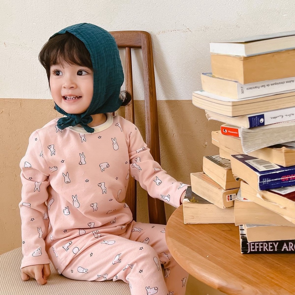Bộ homewear mặc nhà, giữ nhiệt thu đông co giãn hoạ tiết dễ thương made in Korea cho bé thời trang trẻ em BABYKOREA