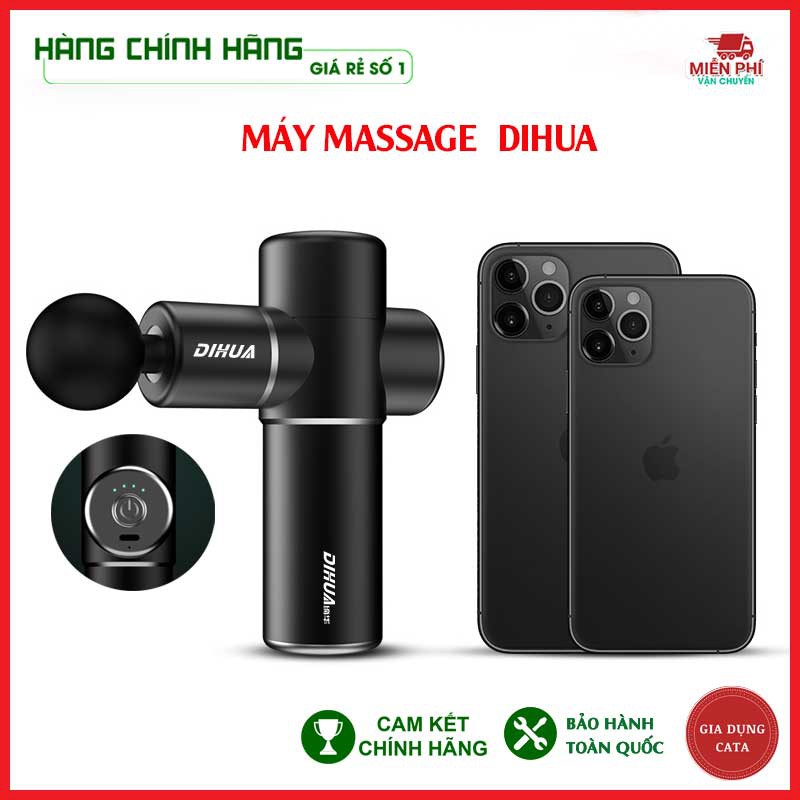 [HÀNG MỚI VỀ] Súng massage cầm tay mini DIHUA - với 4 đầu massage, 4 mức độ rung mạnh mẽ, thiết kế nhỏ gọn tiện lợi