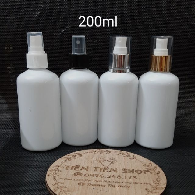 Chai nhựa trắng đục 200ml lùn vòi xịt phun sương