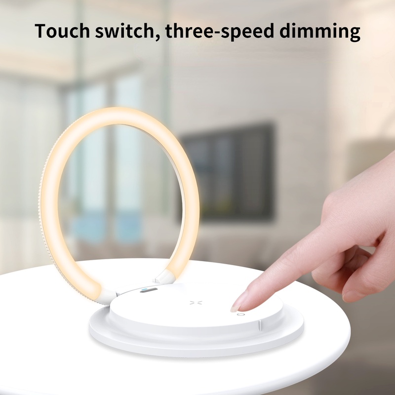 Đèn Ngủ Không Dây Sạc USB 15W Cảm Ứng Có Giá Đỡ Sáng Tạo