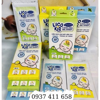 Miếng dán hạ sốt Lico Kid 3 Mùi Táo- Chanh-Bạc Hà Mát lạnh, Hạ Sốt Nhanh