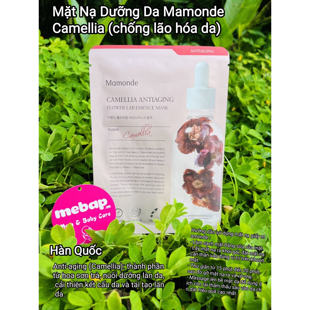 Mặt Nạ dưỡng da  Cấp Ẩm Từ Hoa Hồng Mamonde Rose Moisturizing Flower Lab Essence Mask 25ml