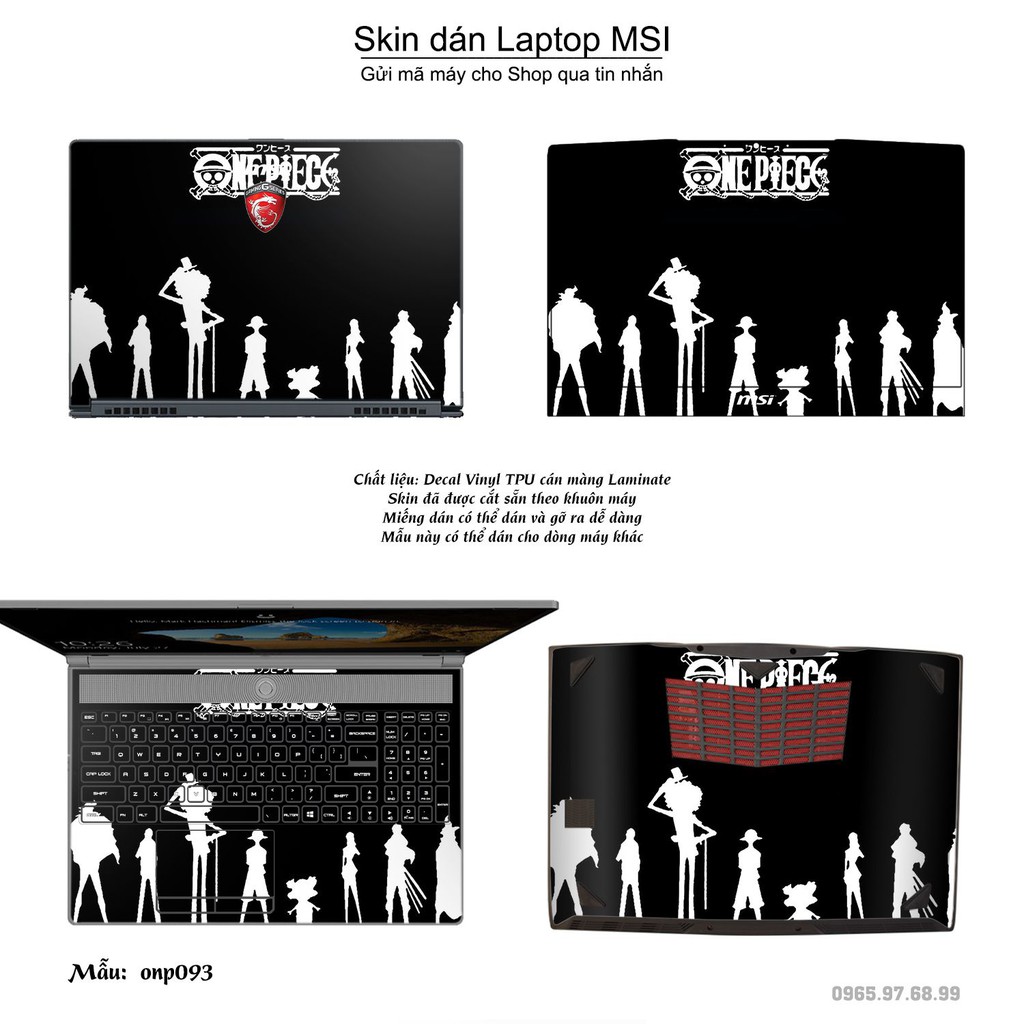 Skin dán Laptop MSI in hình One Piece _nhiều mẫu 8 (inbox mã máy cho Shop)