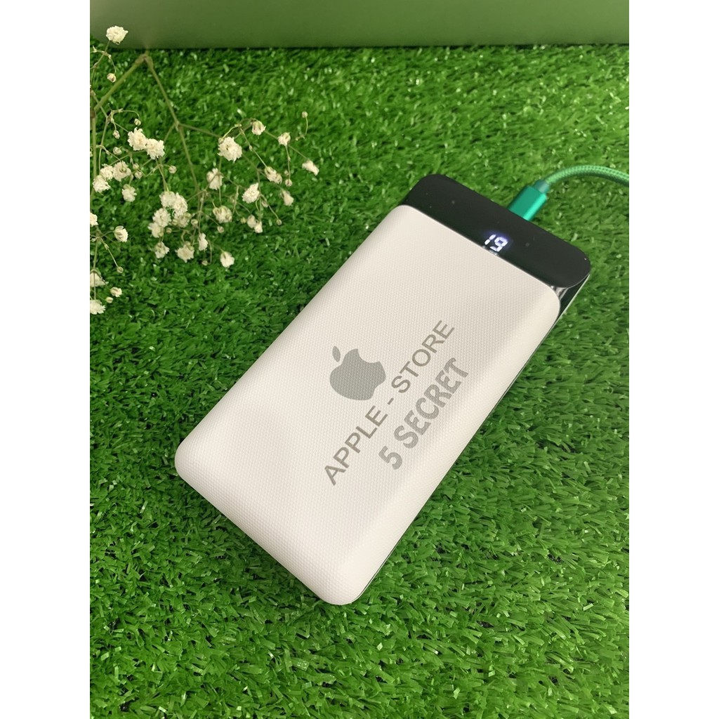 [CHÍNH HÃNG] Sạc Dự Phòng SPD 20000 mAh APPLE-STORE 5 SECRET trắng đen 2 cổng USB, LED