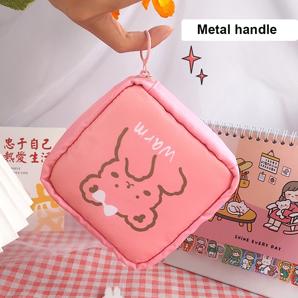 [Hàng mới về] Túi đựng băng vệ sinh nhỏ gọn in họa tiết hoạt hình phong cách Hàn Quốc dễ thương