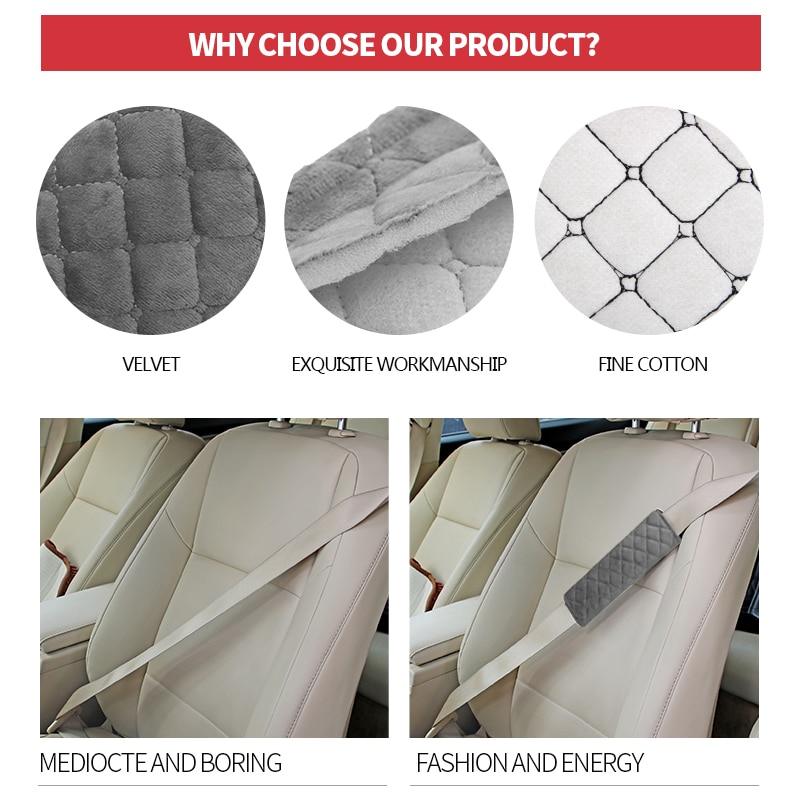 Vỏ bọc dây đai an toàn SEAMETAL bằng lông nhung ngắn bảo vệ vai tiện lợi trên xe hơi