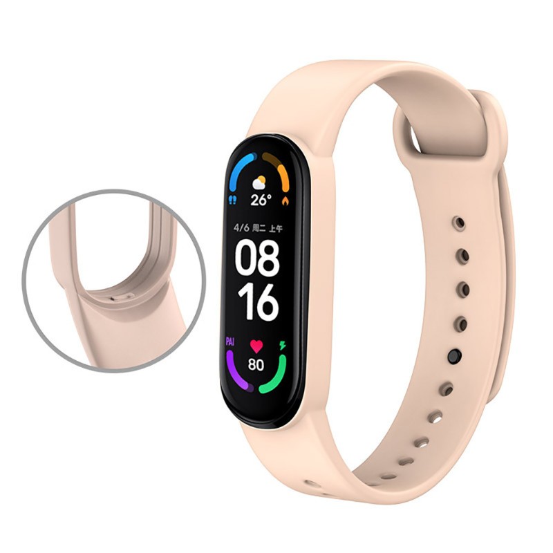 Dây Đeo Thay Thế Chất Liệu Silicon Màu Trơn Cho Xiaomi Mi Band 6