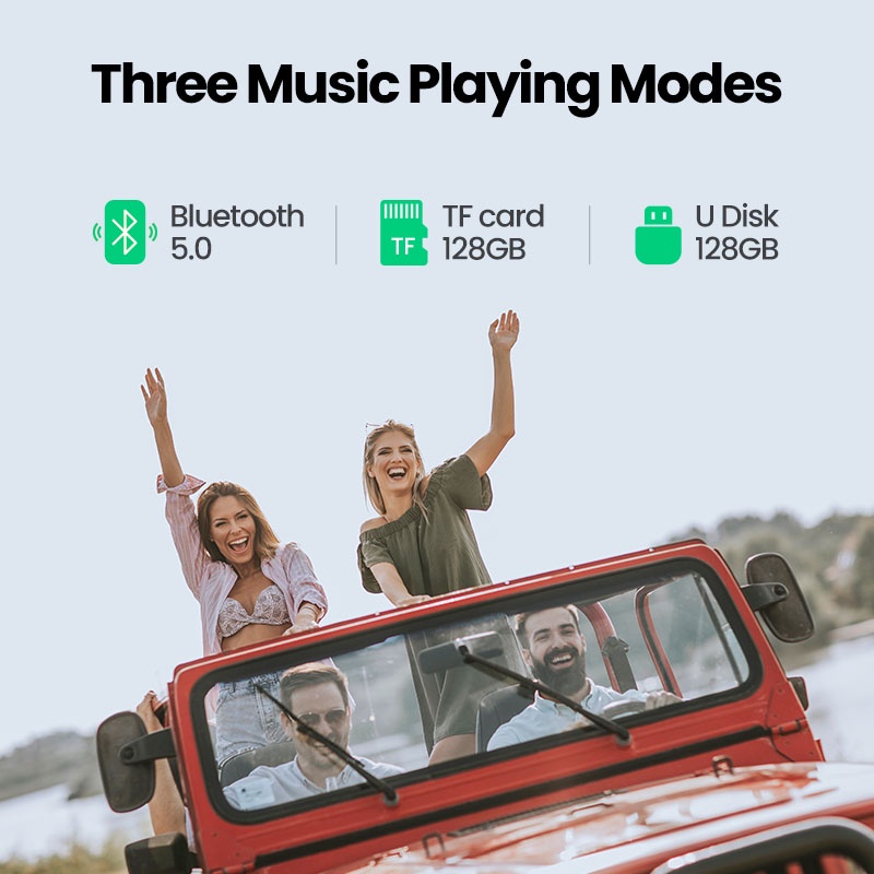 Ugreen Tẩu Sạc Điện Thoại Kiêm Máy Nghe Nhạc MP3 Bluetooth Hai Cổng USB Cho Xe Hơi