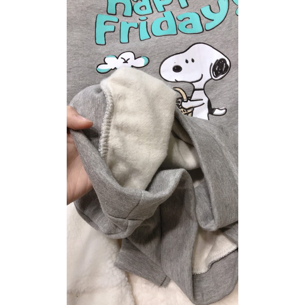 Áo sweater nỉ lót lông in hình chó happy puggy cực xinh form rộng kèm ảnh/video thật | BigBuy360 - bigbuy360.vn