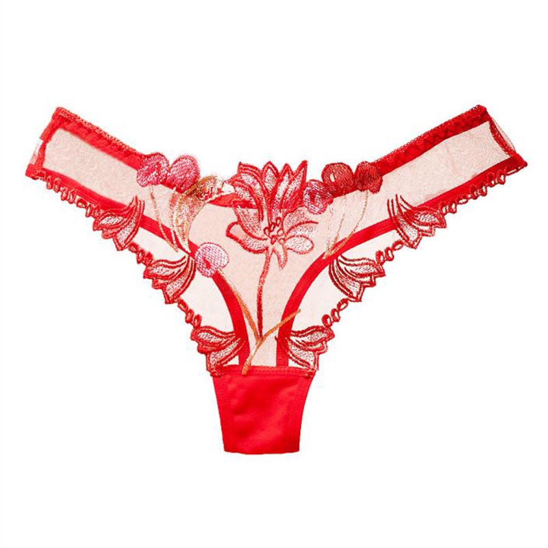 Quần Lót cotton Lưng Thấp Phối Ren Trong Suốt Quyến Rũ Cho Nữ