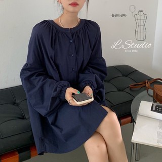 Váy sơ mi cổ tròn