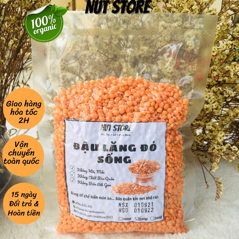 Đậu lăng đỏ hữu cơ ăn dặm cho bé Nut Store 500g